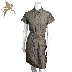 BURBERRY Short Sleeve Cargo Trench Shirt Dress